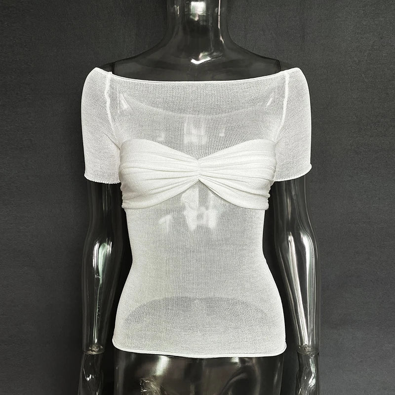 See Through Mesh Crop Top