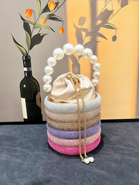 Rhinestones Evening Bucket Bag