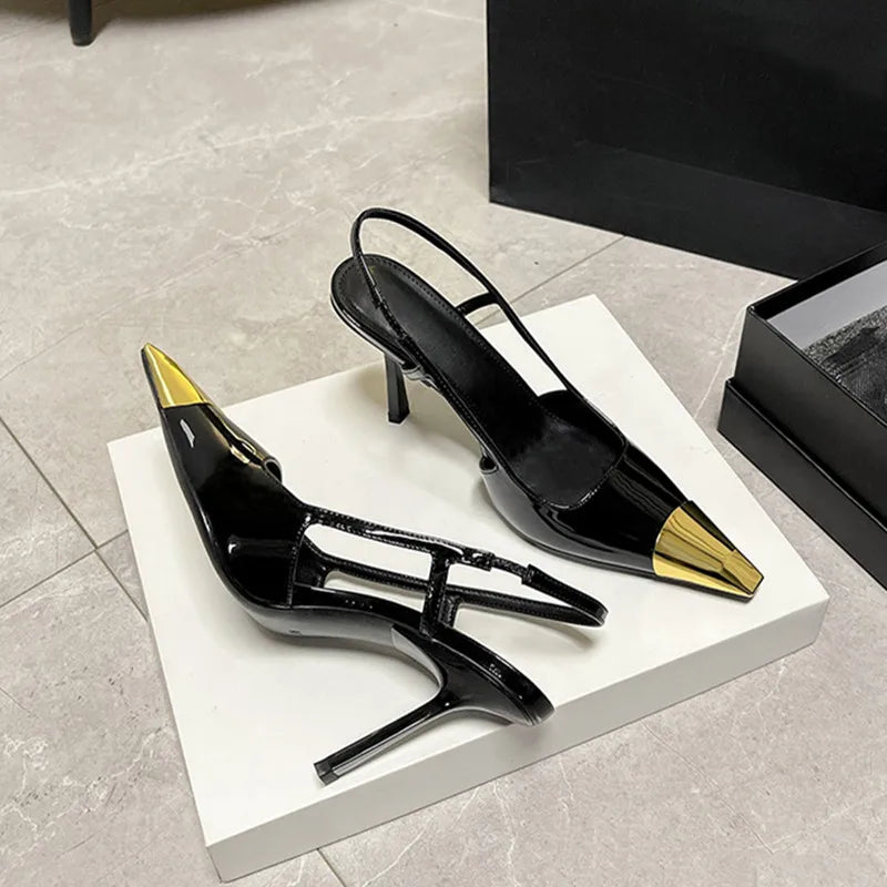 Gold Digger Slingback Heels