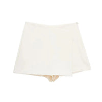 High Waist Mini Asymmetric Skort