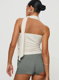 Sleeveless High Neck Tie Top