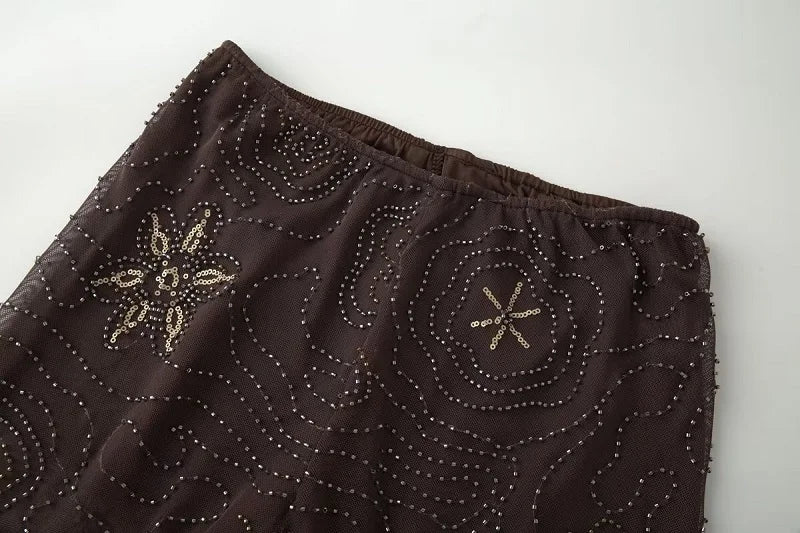 Sequin Wide Leg Pants