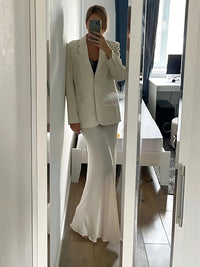 Casual Satin  Loose High Waist Maxi Skirt