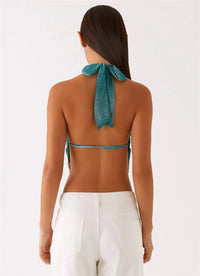 Tie Dye Hollow Out Halter Sexy Tank Top