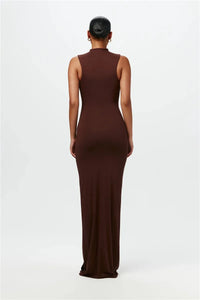 Half High Collar Irregular Tank Dress