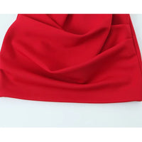 Red High Waist Pleated Mini Skirt