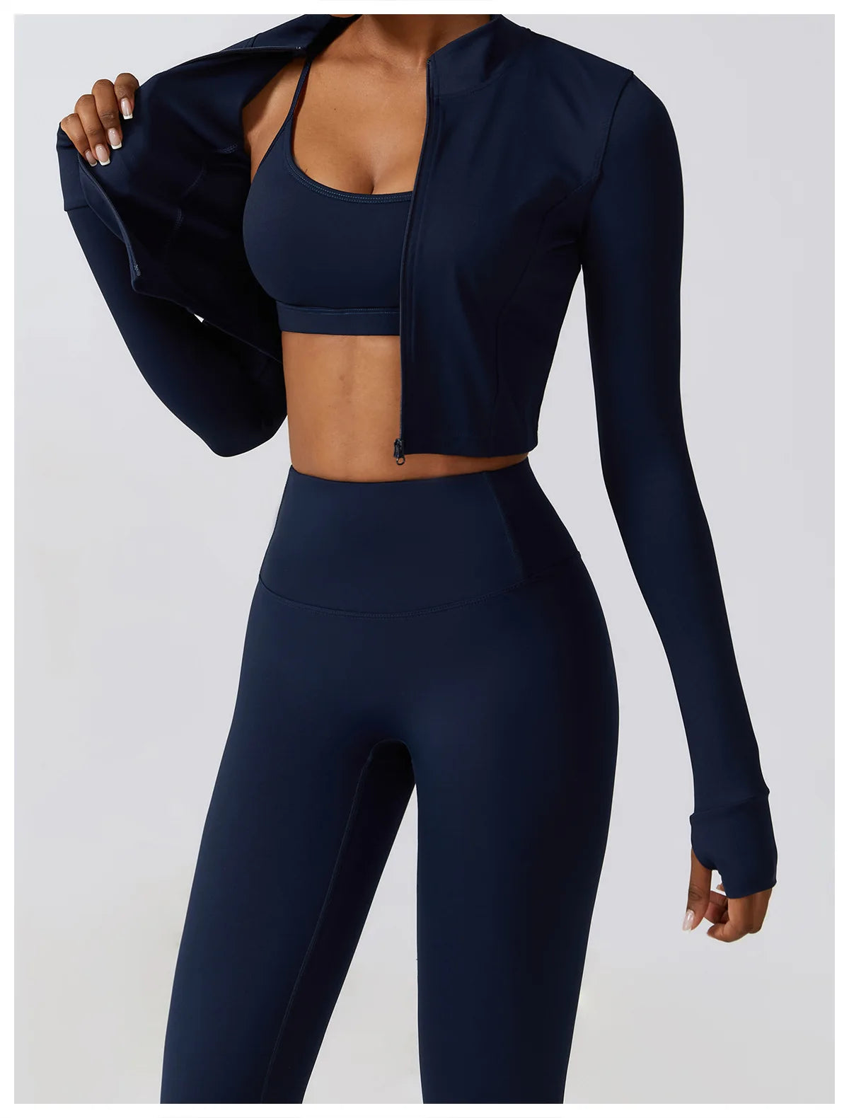 Crop Top Long Sleeve Leggings Set