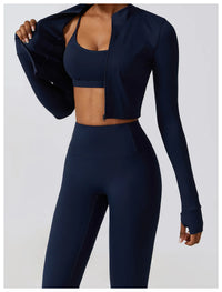 Crop Top Long Sleeve Leggings Set