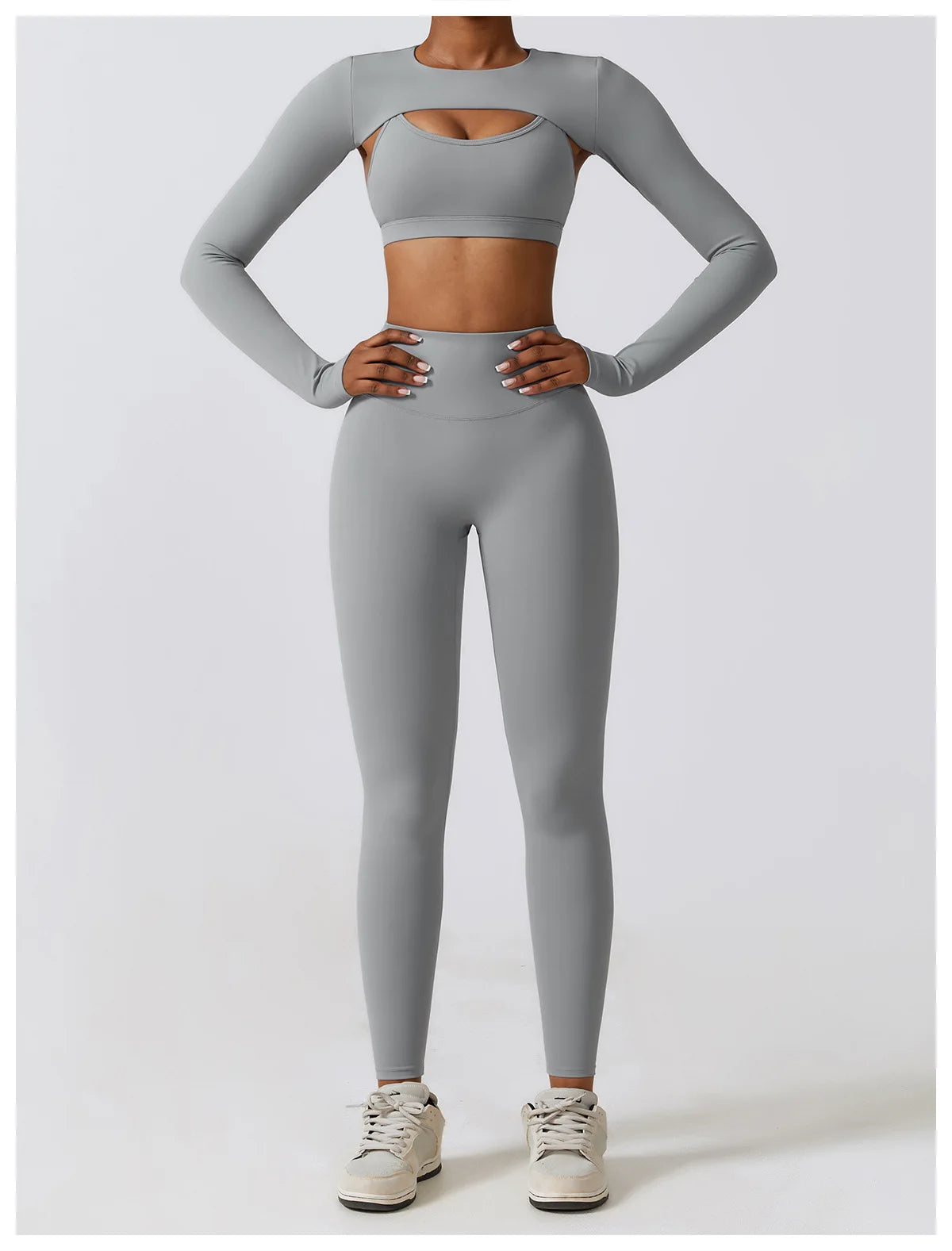 Crop Top Long Sleeve Leggings Set