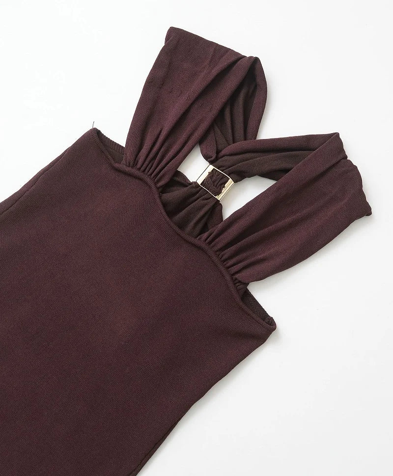 Halter Gold Ring Sleeveless Top