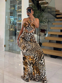 Jungle Fever Hollow Out Maxi Dress