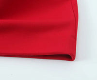 Red High Waist Pleated Mini Skirt