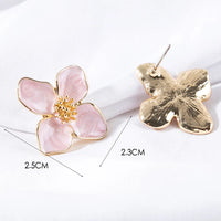 Flower Stud Pink White Flower Earring