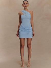 One Shoulder Backless Sexy Mini Dress
