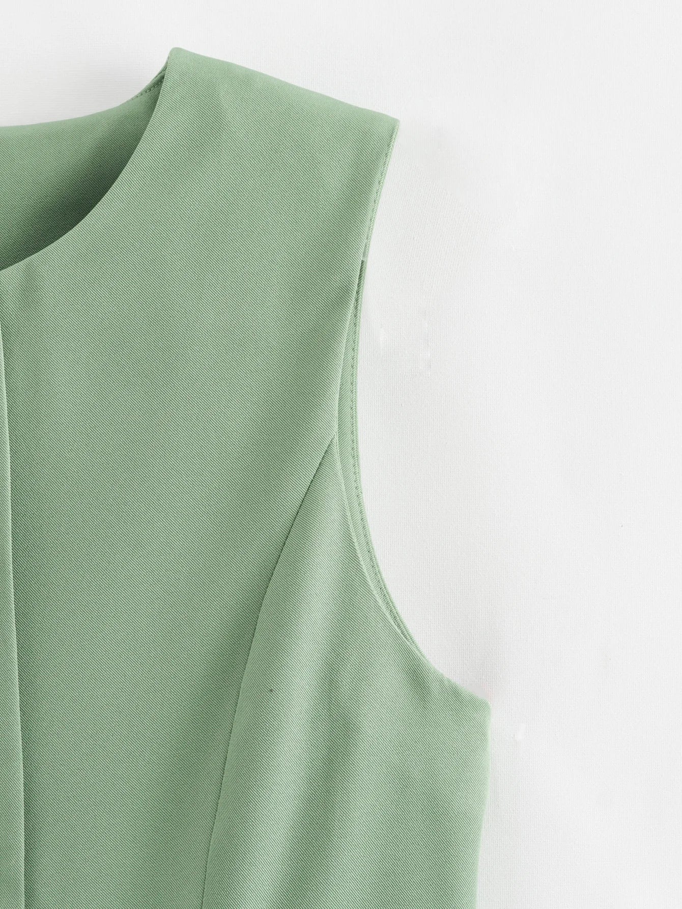 White Sleeveless Button Tailored Vest