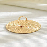 Gold Color Round Hollow Out Flower Ring