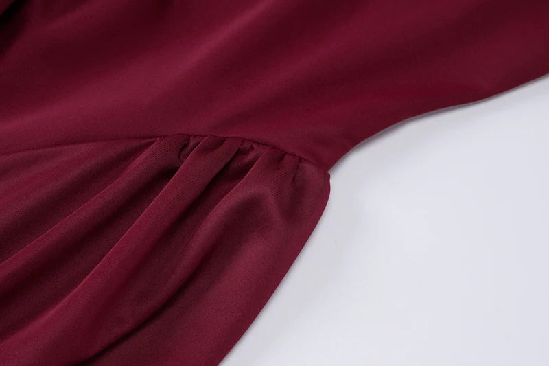 Elegant Halter High Waist A-line Deep V Neck Mini Dress