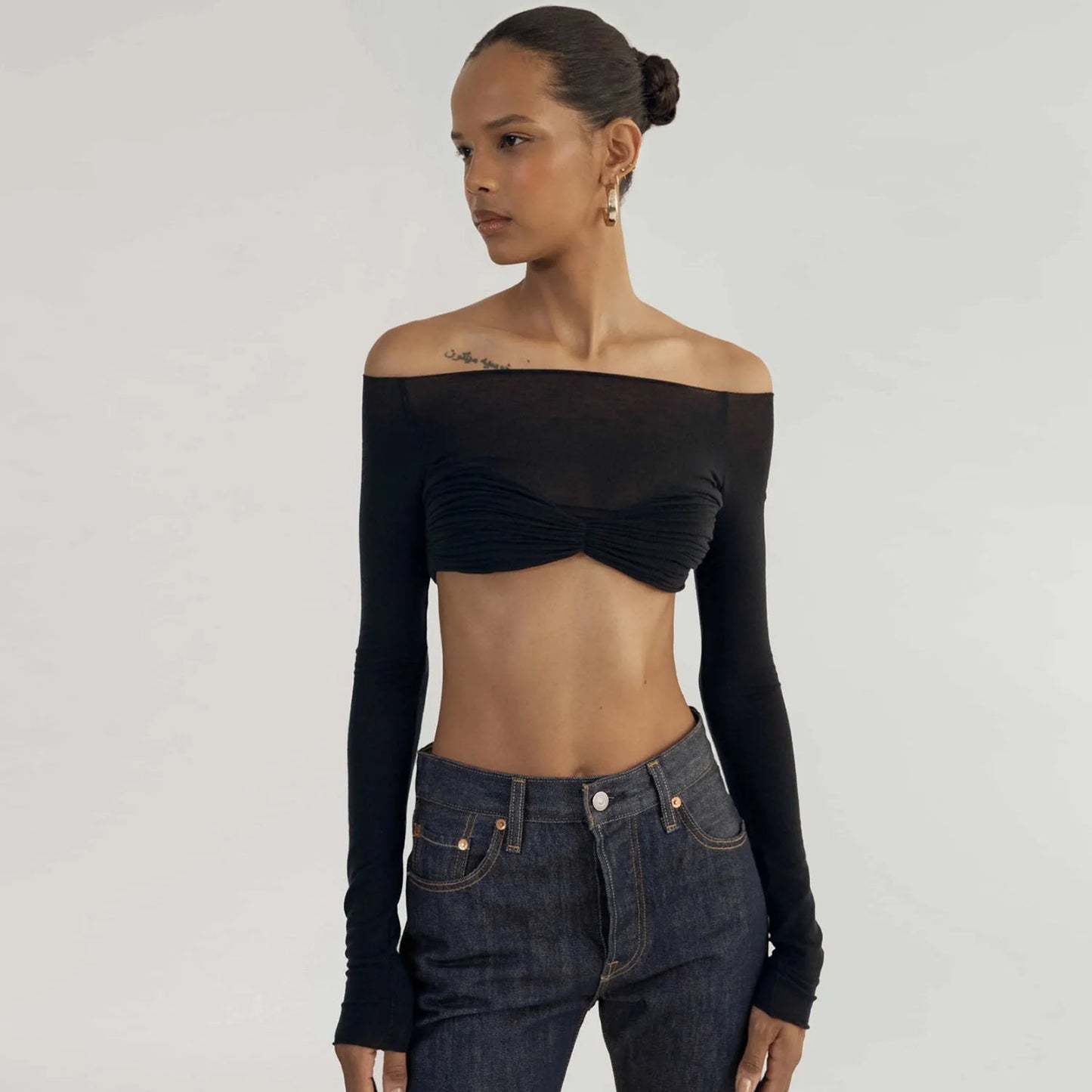 See Through Mesh Crop Top