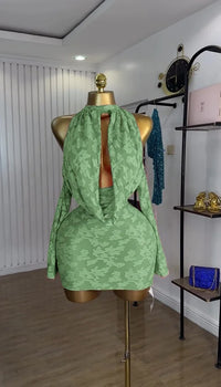 Floral Bodycon Backless Mini Dress