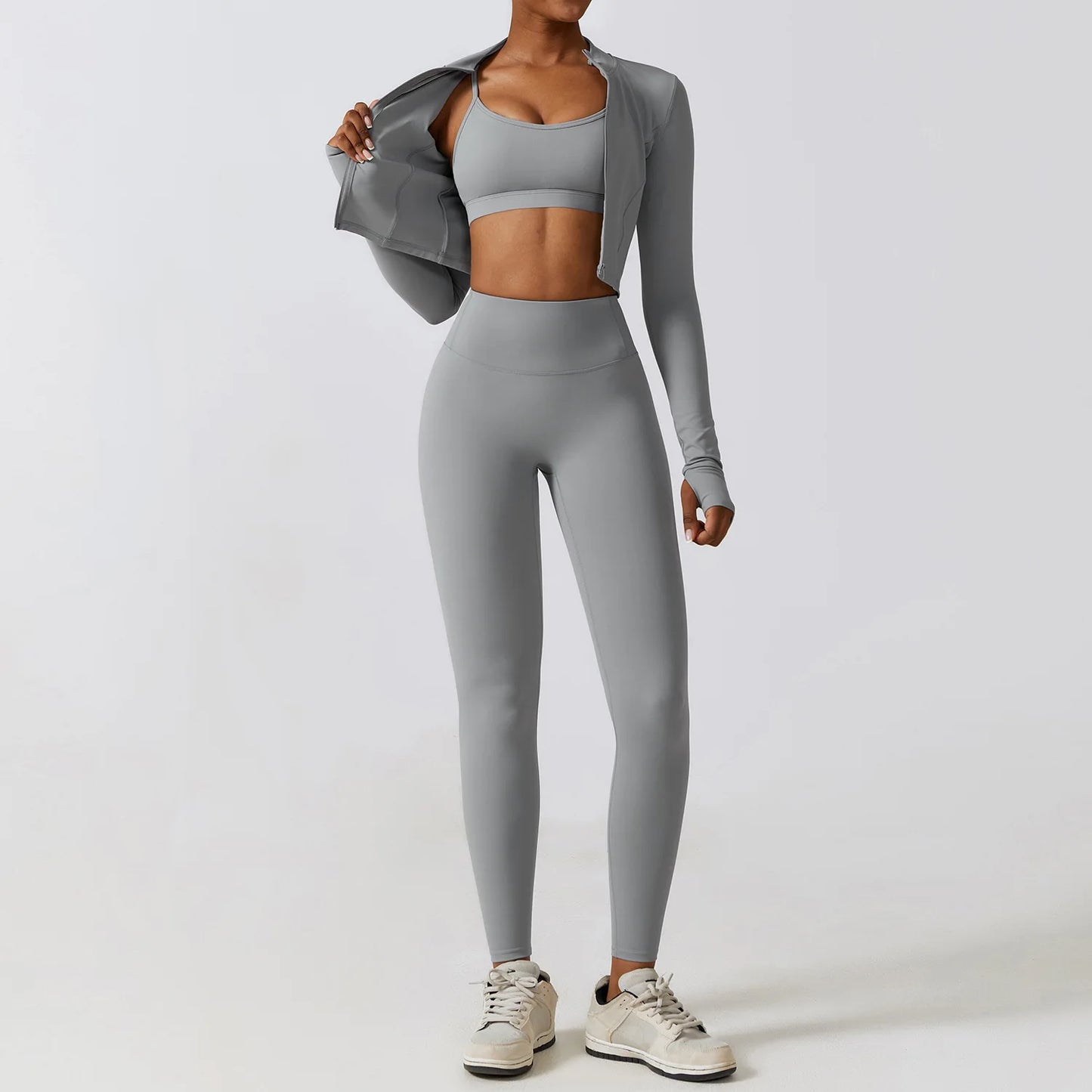 Crop Top Long Sleeve Leggings Set