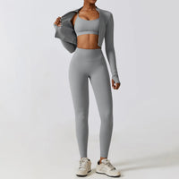 Crop Top Long Sleeve Leggings Set