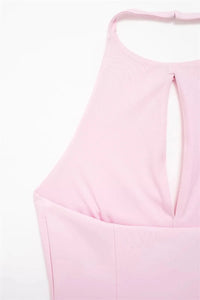 Bow Rhinestone Cut Out Backless Top