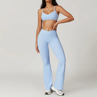 Short Sleeve Gym Crop Top High Waist Legging Set