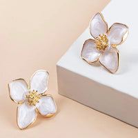 Flower Stud Pink White Flower Earring