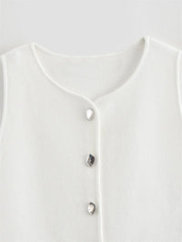 Cropped Sleeveless Knit Vest