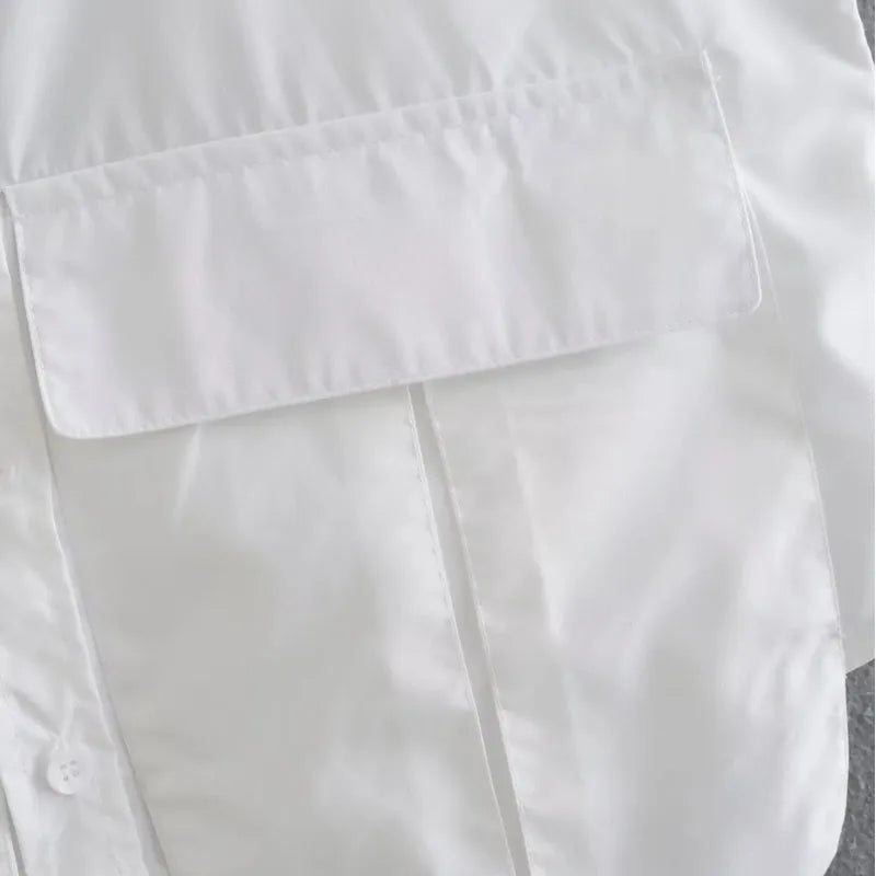 Cropped Button Short sleeve Crop top