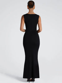 Square Collar Sleeveless Sexy Maxi Dress
