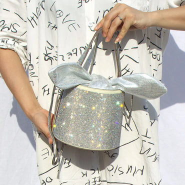 Rhinestones Diamond Evening Bucket Bag
