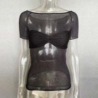 See Through Mesh Crop Top