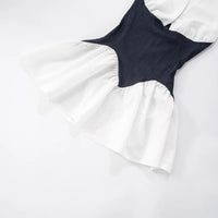 Patchwork Halter Denim Backless Sexy Mini Dress