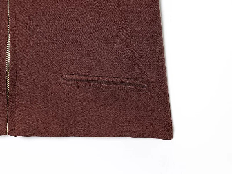 Short Sleeve Zipper Cropped Jacket