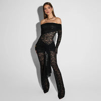 Lace See Through Long Sleeve Sexy Jumpsuit