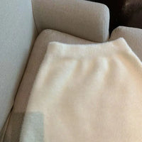 Elastic Waist Slim Imitation Mink Fur Skirt