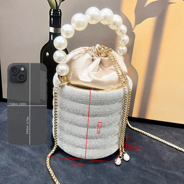 Rhinestones Evening Bucket Bag