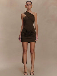 One Shoulder Backless Sexy Mini Dress