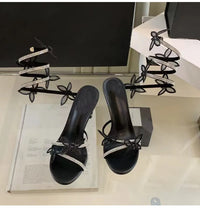 Crystal Embellished Butterfly Detail Heels