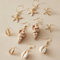 Starfish Conch Design Earring Set
