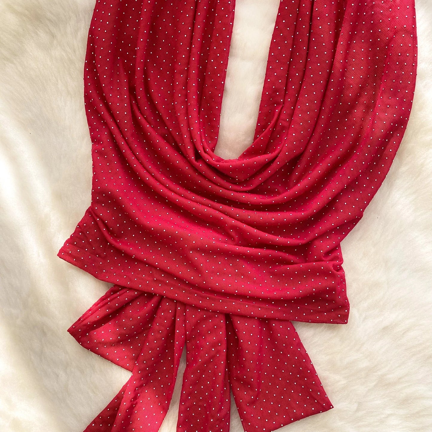 Halter Lace Up Backless Shiny Swing Collar Mesh Top