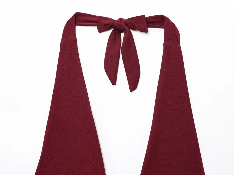 Sexy Ruched Backless  Halter Crop Top