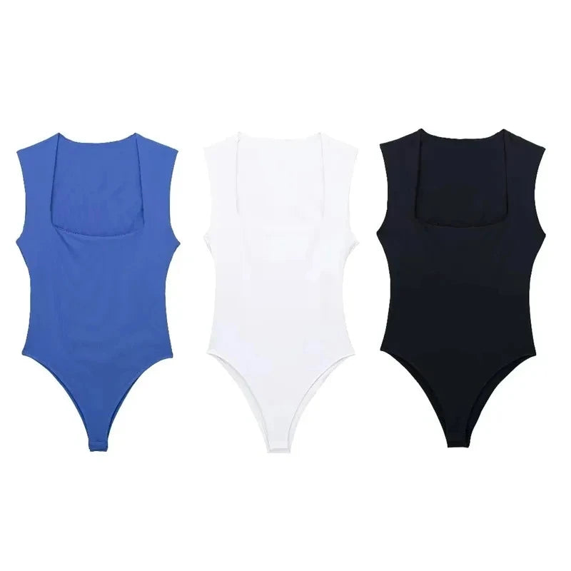 Square Neck Sleeveless Bodysuit