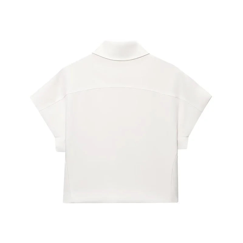 Short Sleeve Zipper Cropped Jacket