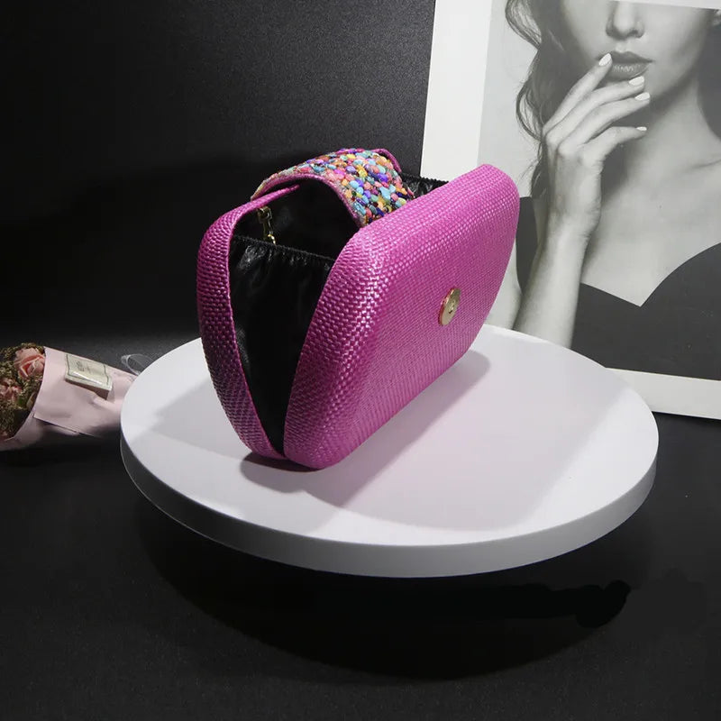 Woven Crossbody  Evening Clutch Bag