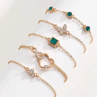 Green Crystal Stone Bracelet Set