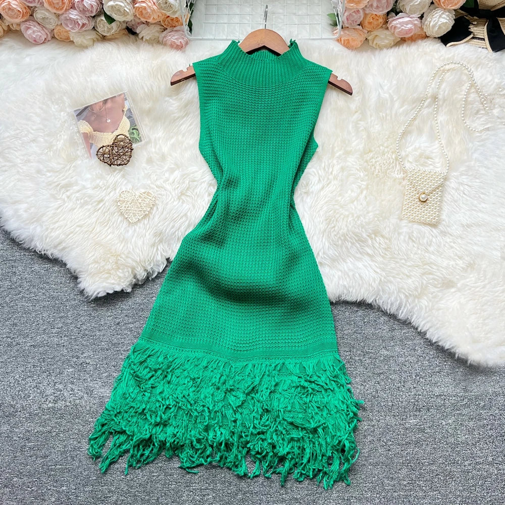 Tropical Flame Fringe Dress