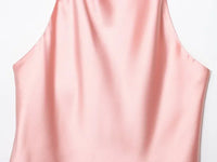 Satin Halter Backless Top