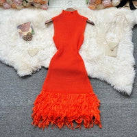 Tropical Flame Fringe Dress
